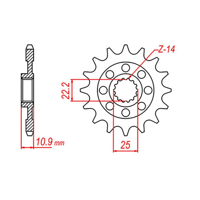 MTX 707 Steel Front Sprocket #520 (13T) (10-707-13)