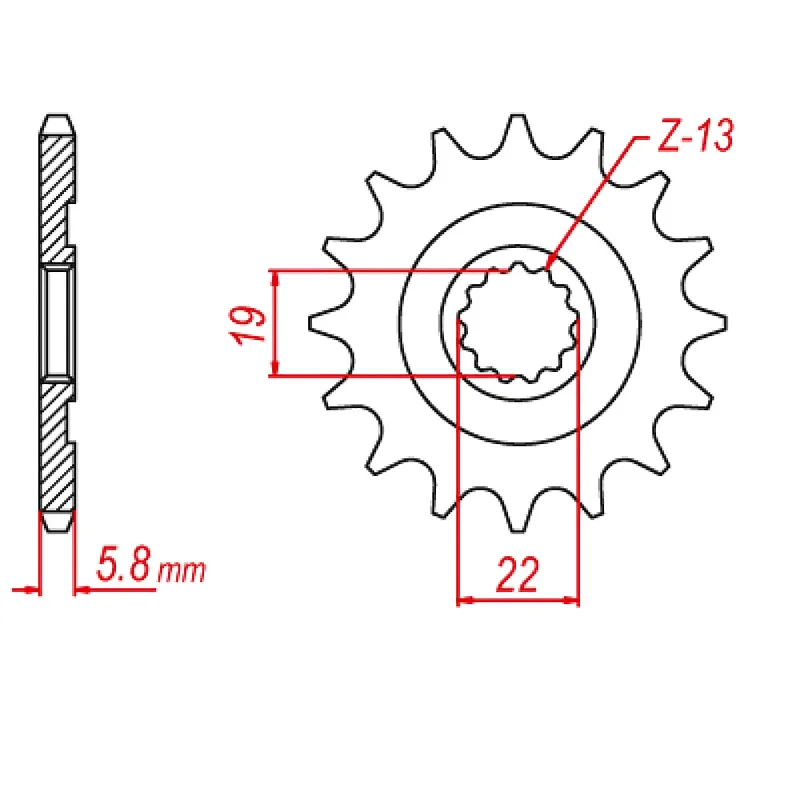 MTX 825 Steel Front Sprocket #520 (14T) (10-HQ7-14)