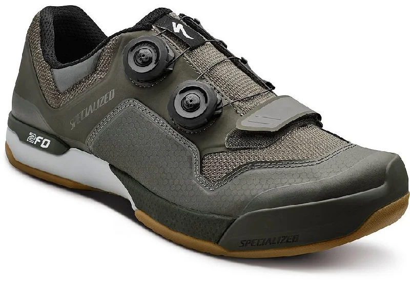 cycling clothing with adjustable fit-Specialized 2FO Cliplite MTB Shoe Oak Grn/Gum 47/13