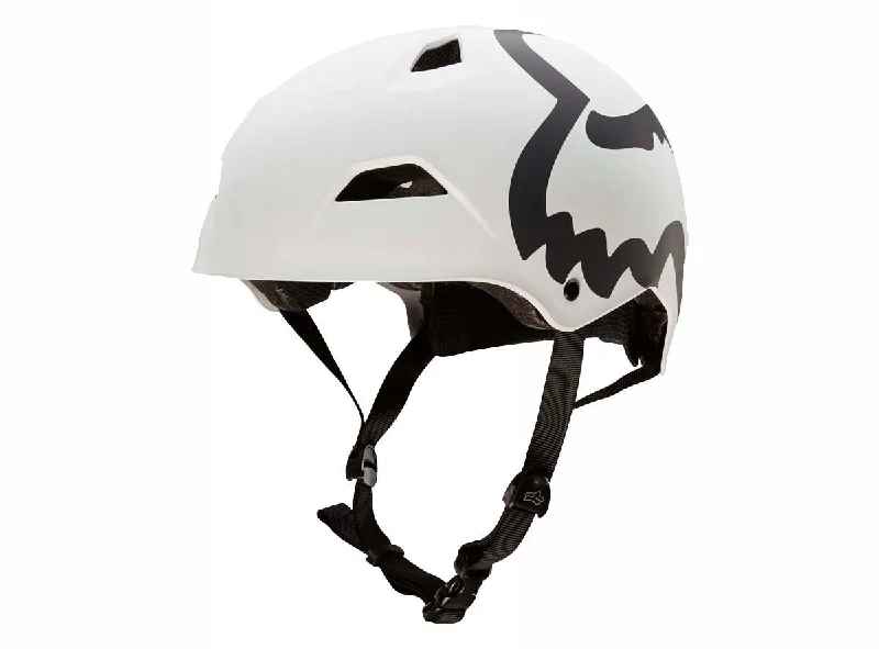 Bicycle helmet tight fit-Fox Racing Flight Eyecon Hardshell Dirt Jump Helmet - Matt White