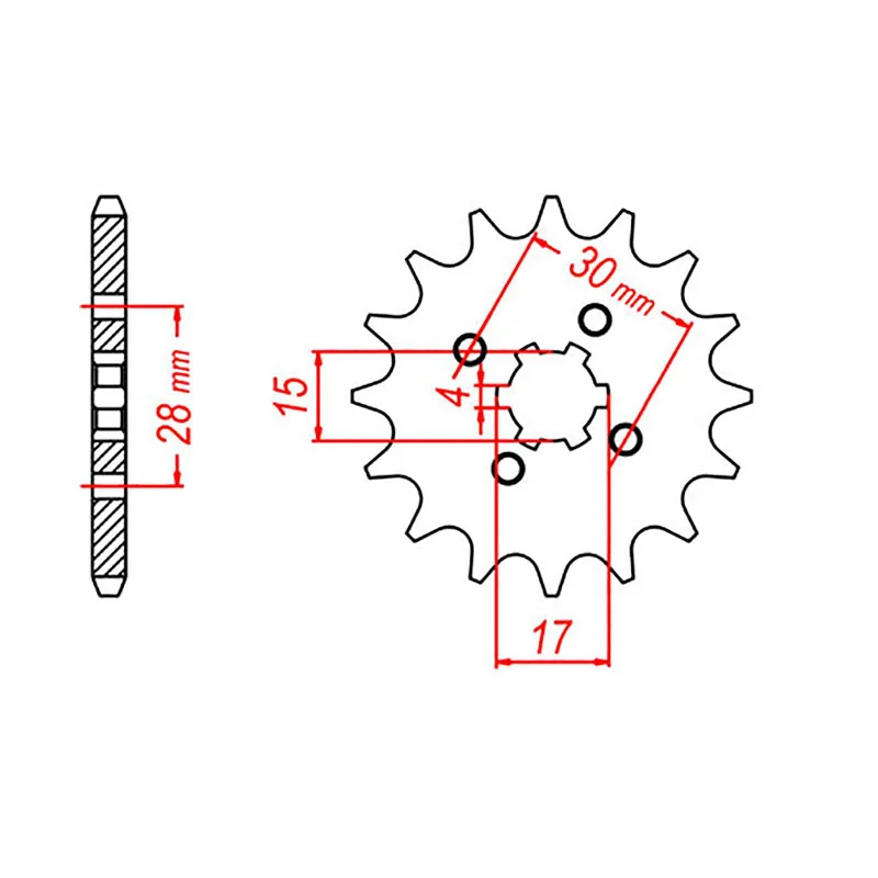 MTX 253 Steel Front Sprocket #420 (15T) (10-116-15)