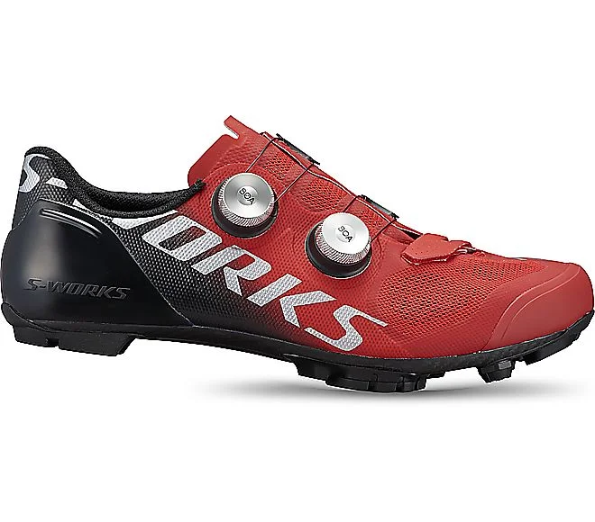 cycling clothing with low profile-Specialized S-Works Vent Evo MTB Shoe Red 44