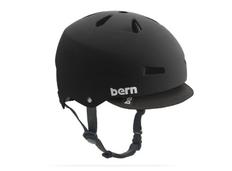 Bicycle helmet velcro straps-Bern Macon Helmet with Visor - Summer Wallpaper Fade-Matt Black