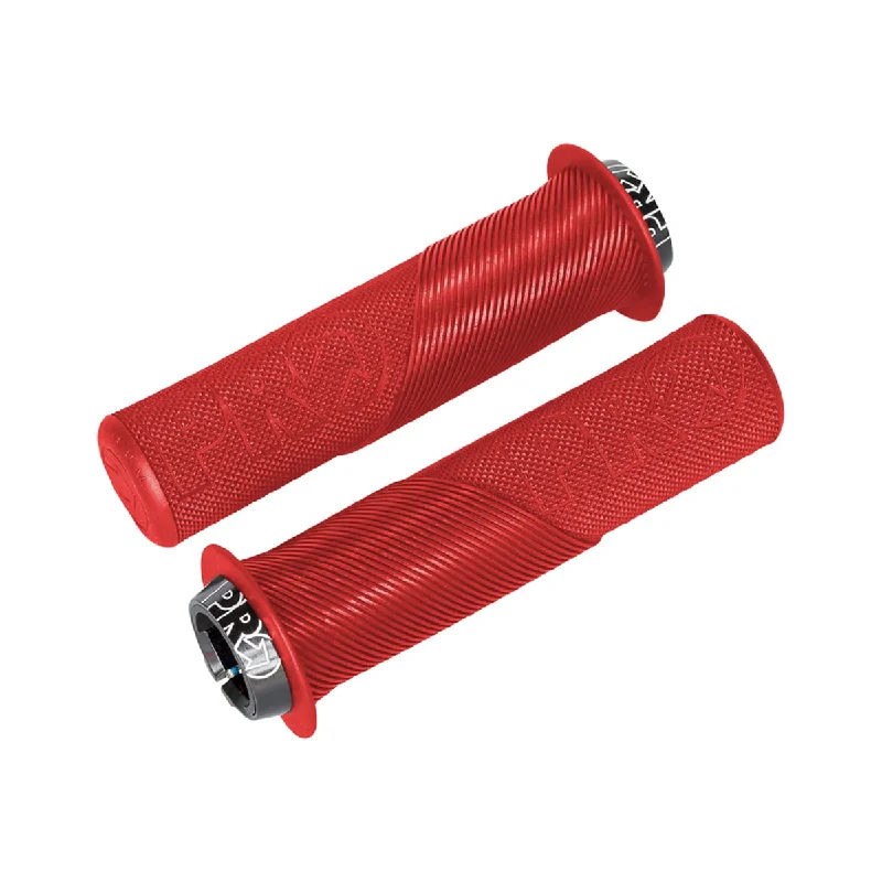 lightweight mountain bike grips-Pro Lock On Trail Grips - Flange - Red