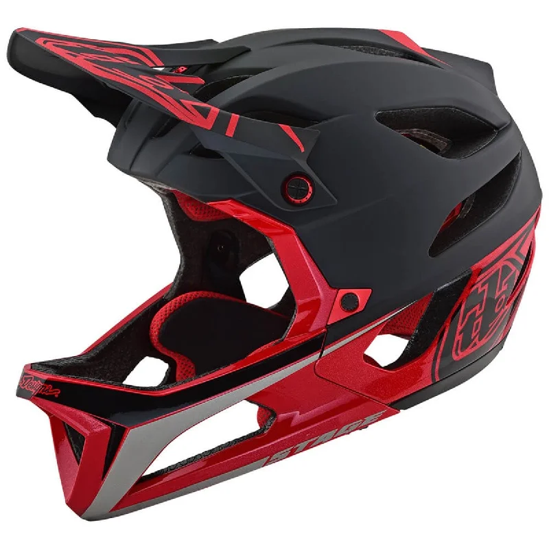 Bicycle helmet green materials-Troy Lee Designs Stage MIPS Enduro Full Face Helmet - Race - Black-Red