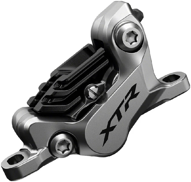 Hybrid bike handlebar height-Shimano XTR BR-M9120 Disc Brake Caliper - Front Rear Post Mount 4-Piston Includes Finned Metallic Pads