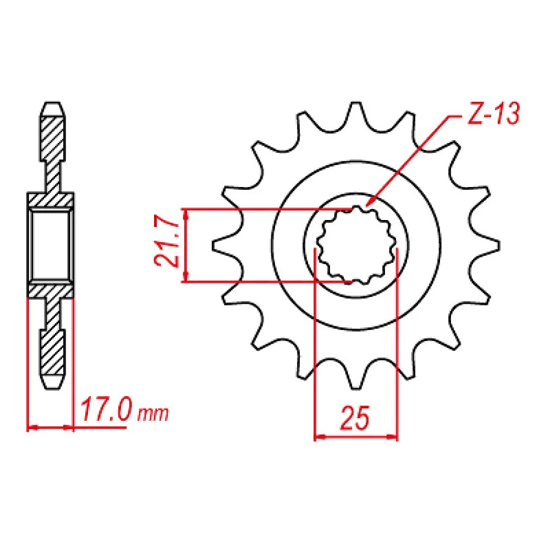 MTX 1373 Steel Front Sprocket #520 (15T) (10-MGS-15)