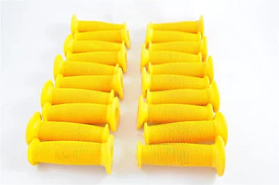 matte finish folding bicycle grips-10x PAIRS BMX MUSHROOM GRIPS YELLOW WHOLESALE JOB LOT OLD SCHOOL BMX + ALL BMX