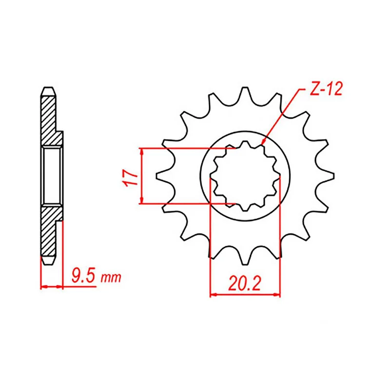 MTX 1907 Steel Front Sprocket #428 (13T) (10-KT5-13)