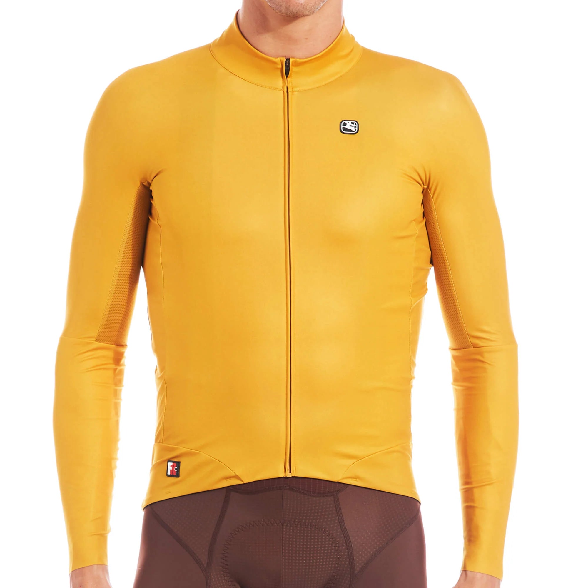 cycling clothing with extra support-Giordana FR-C Pro Long Sleeve Road Jersey - Mustard Yellow