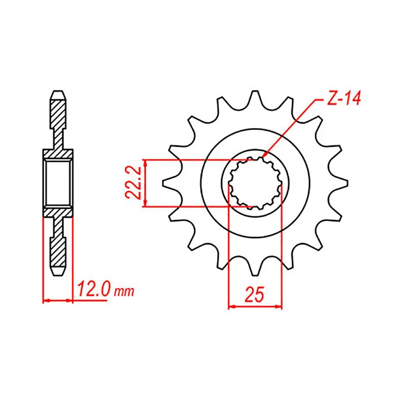 MTX 715 Steel Front Sprocket #520 (13T) (10-GG1-13)