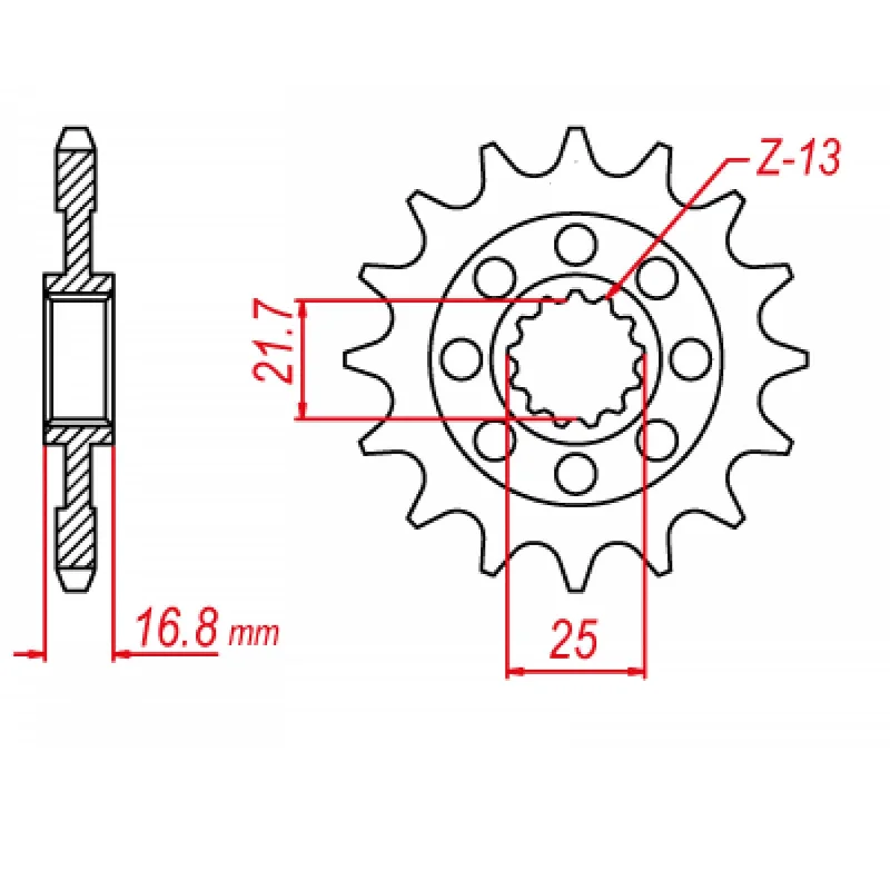 MTX 1373 Steel Front Sprocket #520 (16T) (10-MGS-16)