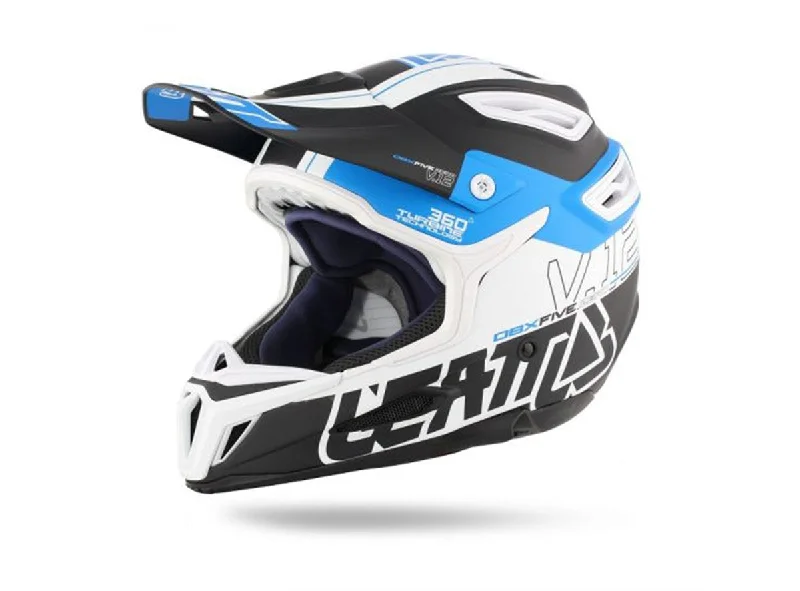 Bicycle helmet city riding-Leatt DBX 5.0 V12 Full Face Helmet - Black-Blue