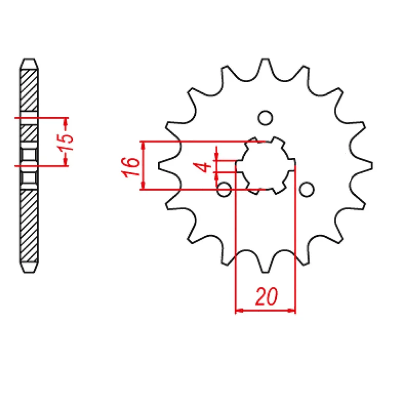 MTX 418 Steel Front Sprocket #428 (14T) (10-066-14)