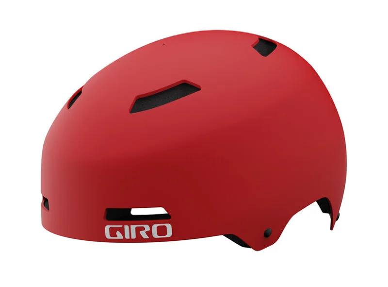 Bicycle helmet with calorie counter-Giro Quarter Dirt Jump Helmet - Matt Trim Red