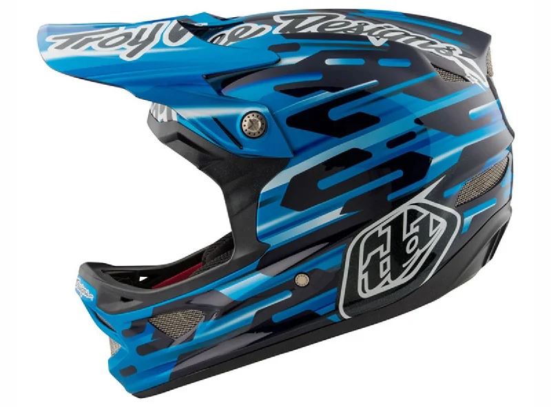 Bicycle helmet with SOS button-Troy Lee Designs D3 Carbon MIPS Full Face Helmet - Code Blue