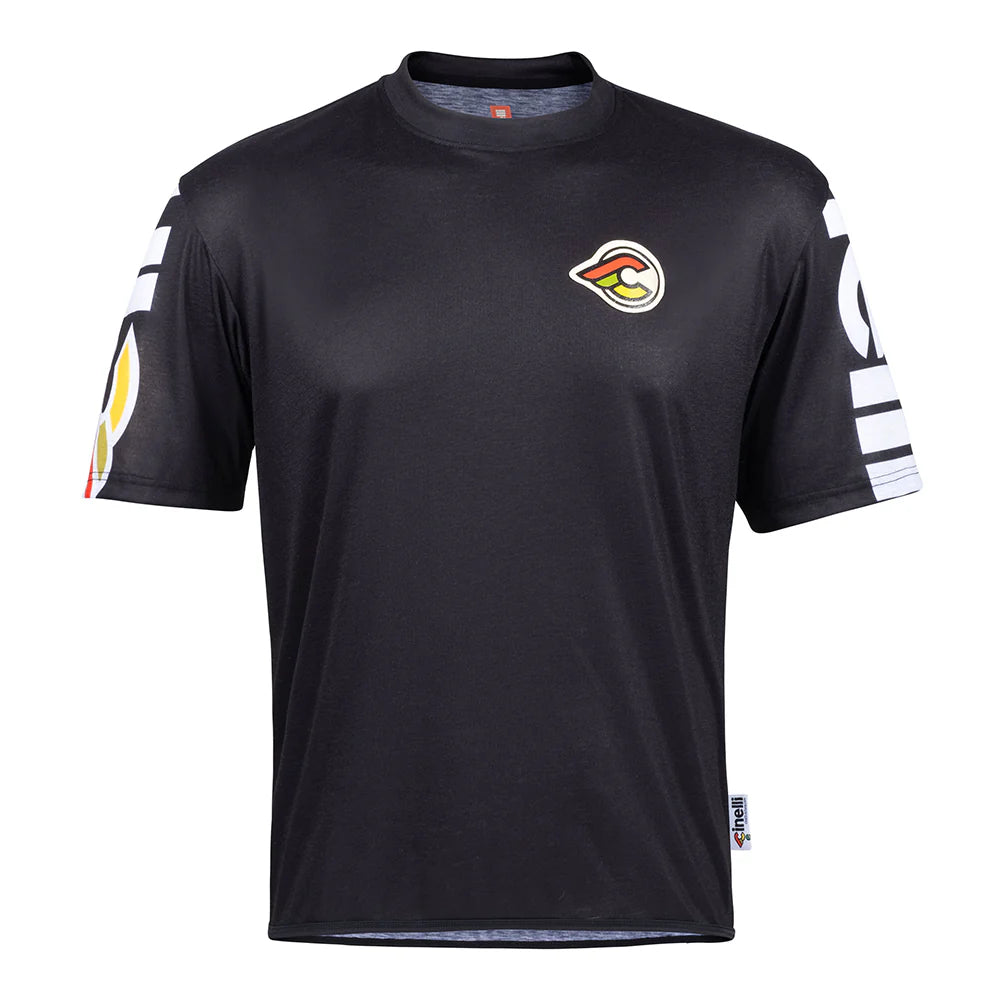 cycling clothing for small frames-T-Shirt Cinelli Gravel - Nero