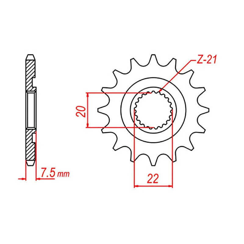 MTX 1323 Steel Front Sprocket #520 (12T) (10-KSR-12)