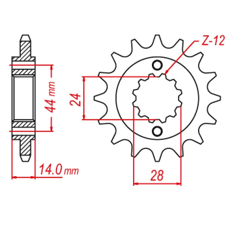 MTX 1372 Steel Front Sprocket #525 (17T) (10-MAV-17)