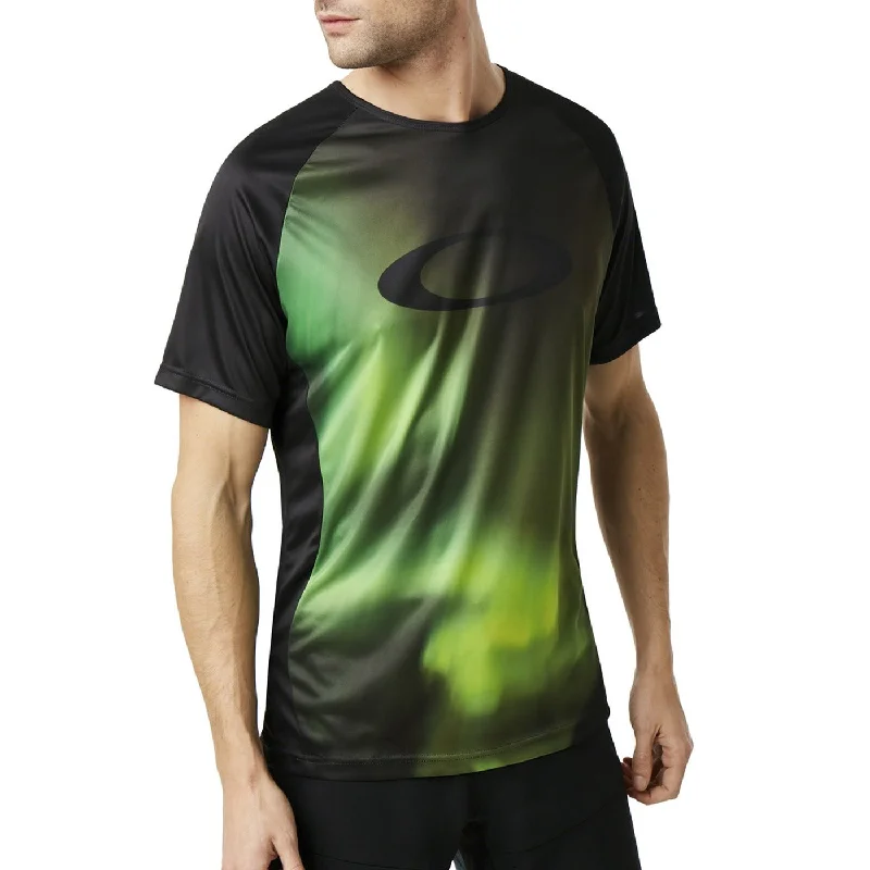 cycling clothing with ergonomic fit-Maglia Oakley MTB Tech - Nero verde