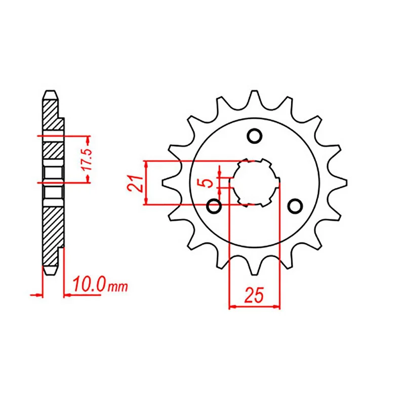 MTX 1448 Steel Front Sprocket #525 (15T) (10-31D-15)