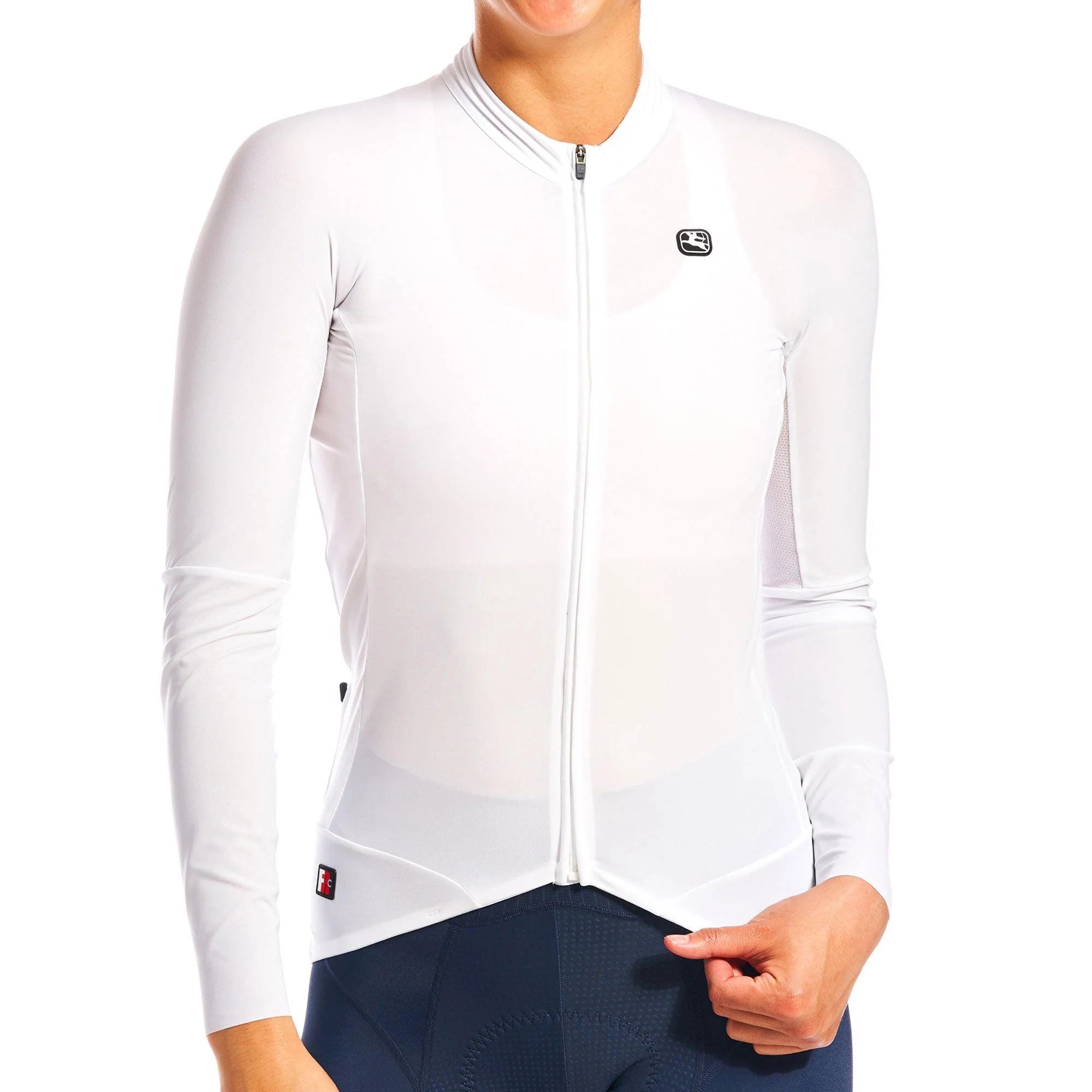 cycling clothing with soft seams-Giordana FR-C Pro Long Sleeve Road Jersey - Womens - Full White