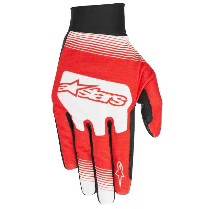 cycling clothing with soft seams-Guanti Alpinestar Teton Plus - Rosso bianco