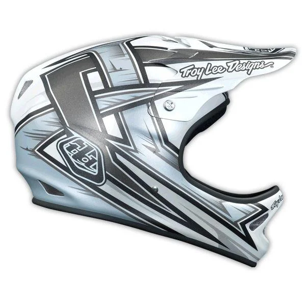 Bicycle helmet titanium frame-Troy Lee Designs D2 Full Face Helmet - Proven White