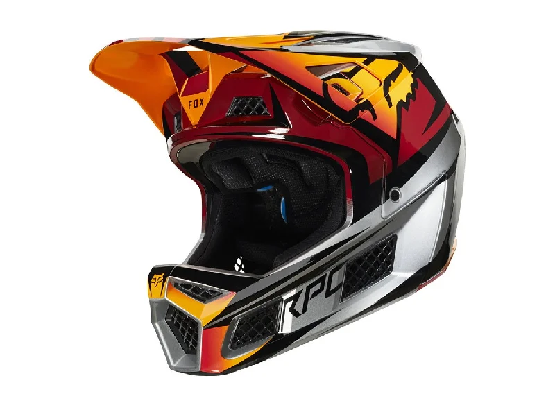 Bicycle helmet head support-Fox Racing Rampage Pro Carbon Full Face Helmet - Weld - Ice - 2019