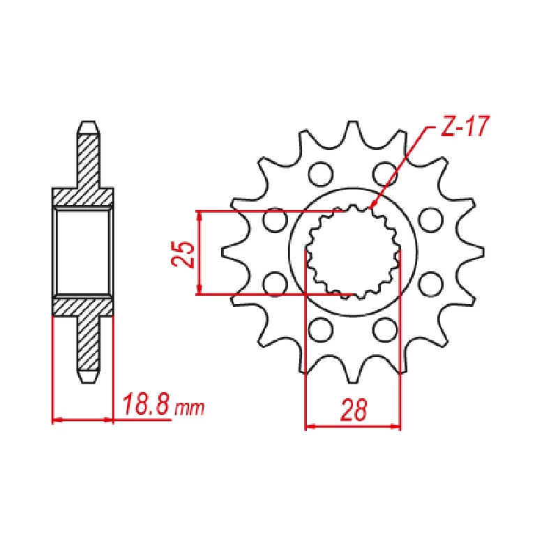 MTX 705 Steel Front Sprocket #520 (520 Conversion) (16T) (10-705-16)