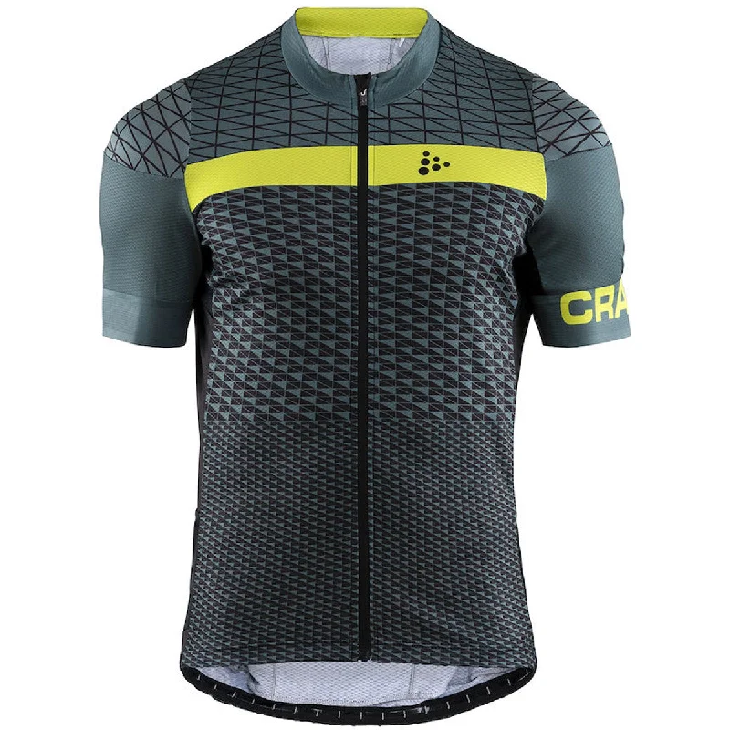 cycling clothing with loud prints-Maglia Craft Route - Verde