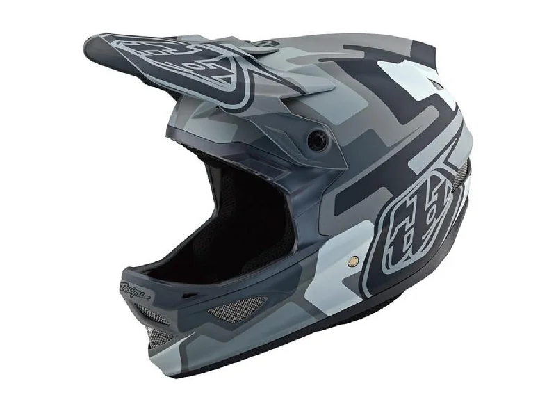 Bicycle helmet beginner-Troy Lee Designs D3 Fiberlite Full Face Helmet - Speedcode - Gray