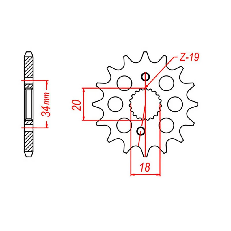 MTX 1310 Steel Front Sprocket #420 (14T) (10-KSE-14)