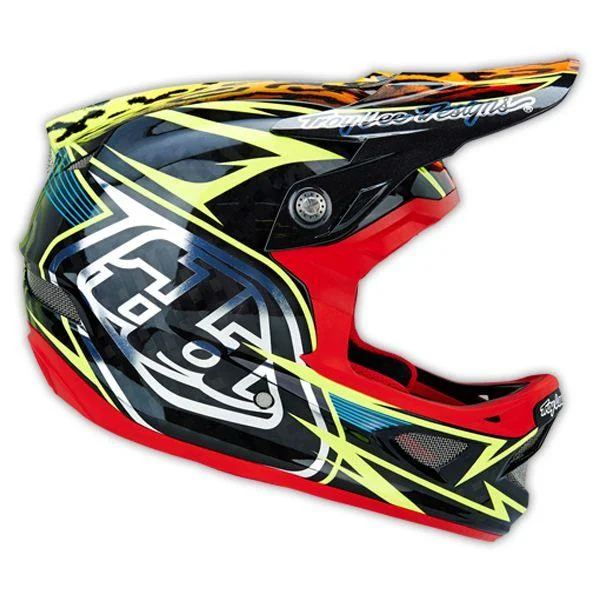 Bicycle helmet with safety flags-Troy Lee Designs D3 Carbon Full Face Helmet - Speeda Yellow