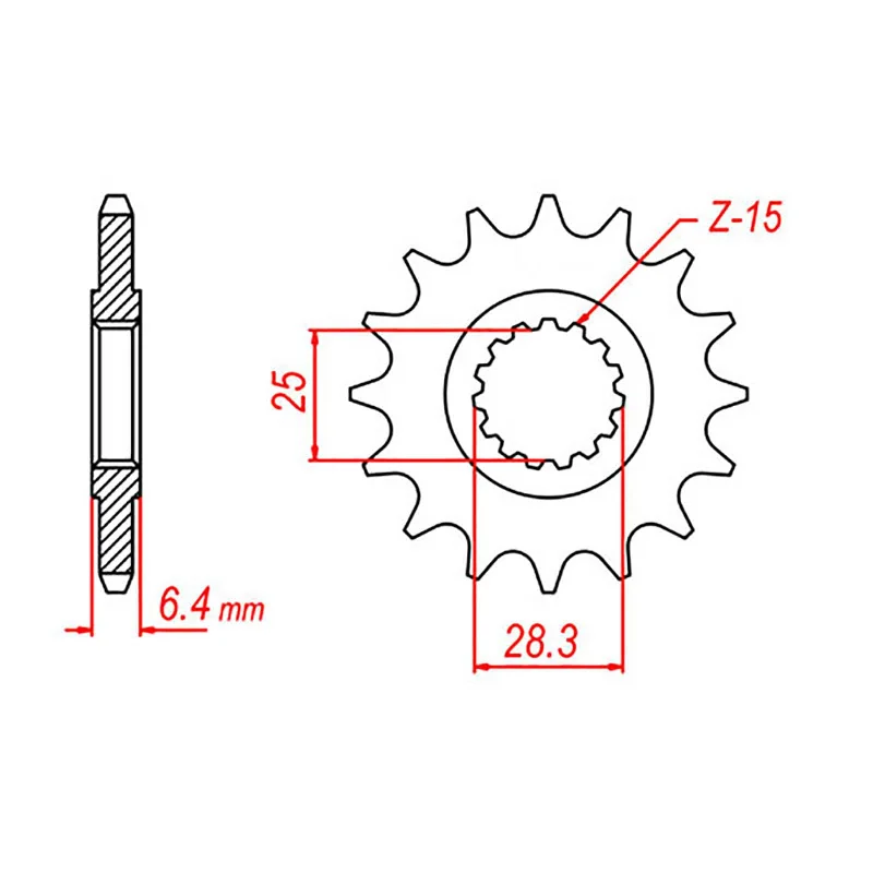 MTX 1592 Steel Front Sprocket #520 (15T) (10-592-15)