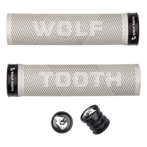 modern gel bicycle grips-Wolf Tooth Components Echo Lock-On MTB Grips – Gray