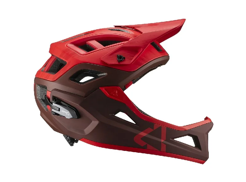 Bicycle helmet for glasses wearers-Leatt DBX 3.0 Enduro V19.1 Full Face Helmet - Ruby Red