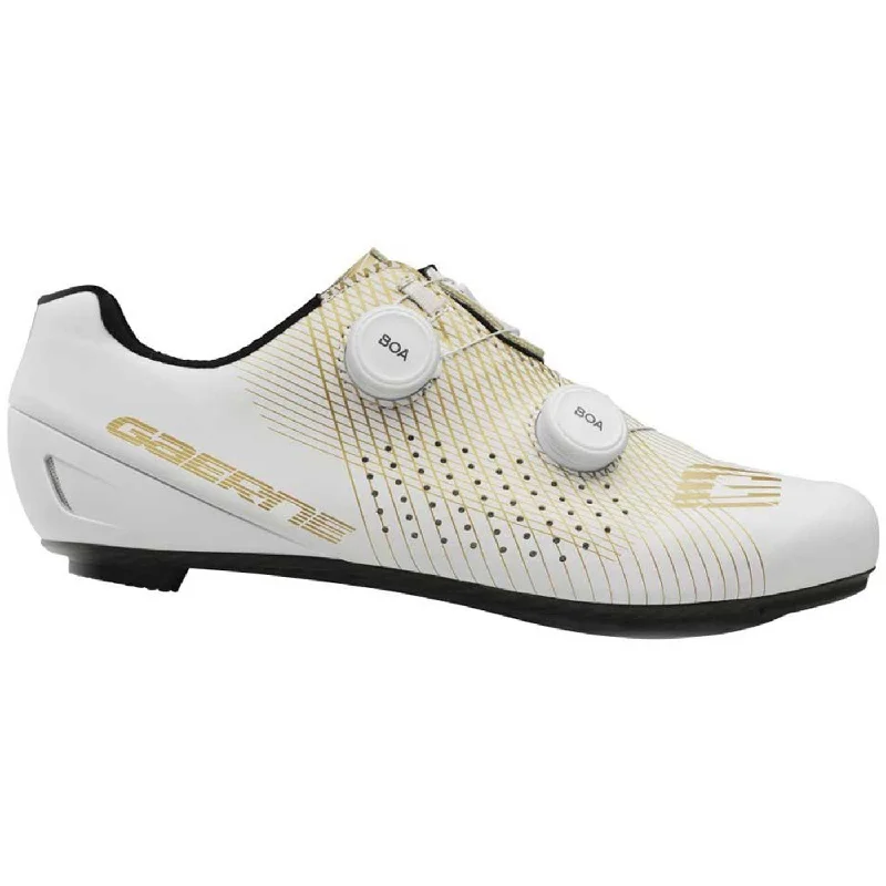 cycling clothing with wide stripes-Scarpe Gaerne Fuga - Bianco oro