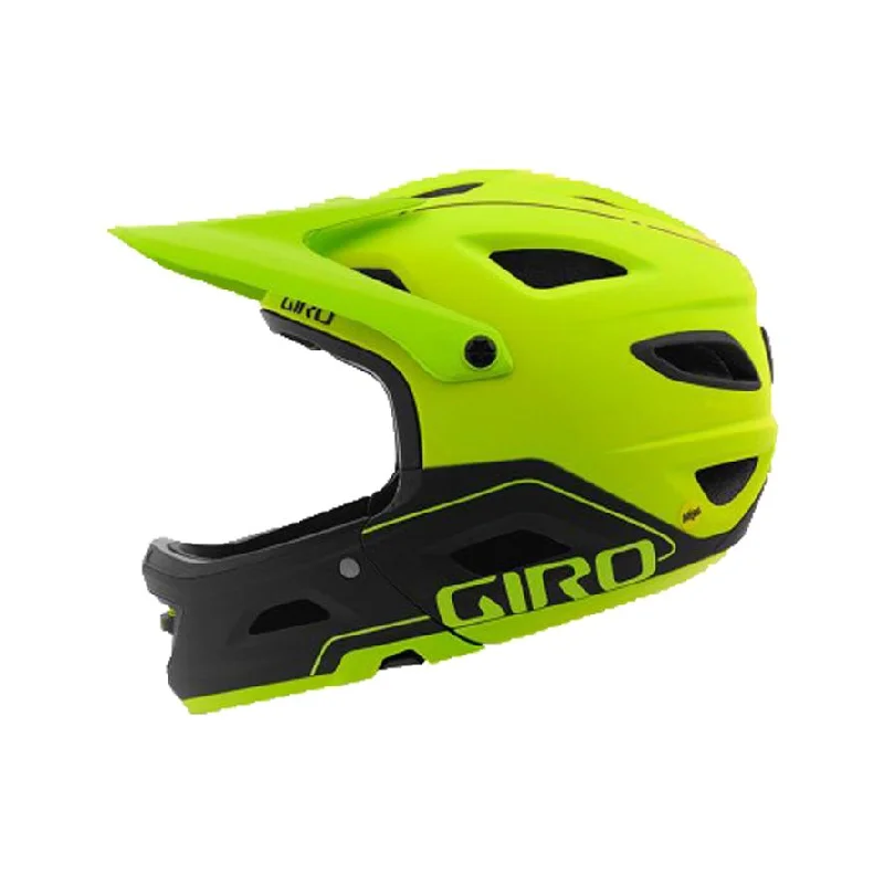 Bicycle helmet with hidden pocket-Giro Switchblade MIPS Full Face Helmet - Matt Lime-Black