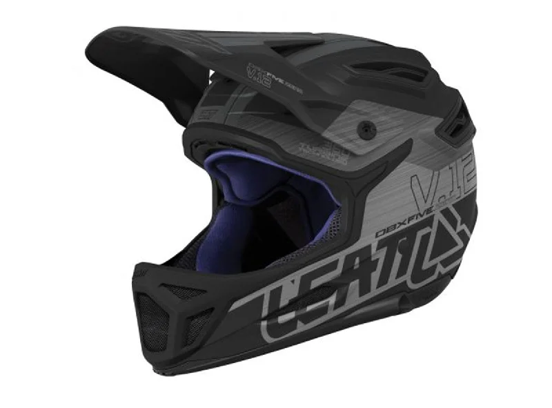 Bicycle helmet mountain trails-Leatt DBX 5.0 V12 Full Face Helmet - Brushed