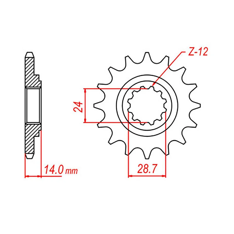 MTX 1529 Steel Front Sprocket #530 (17T) (10-283-17)