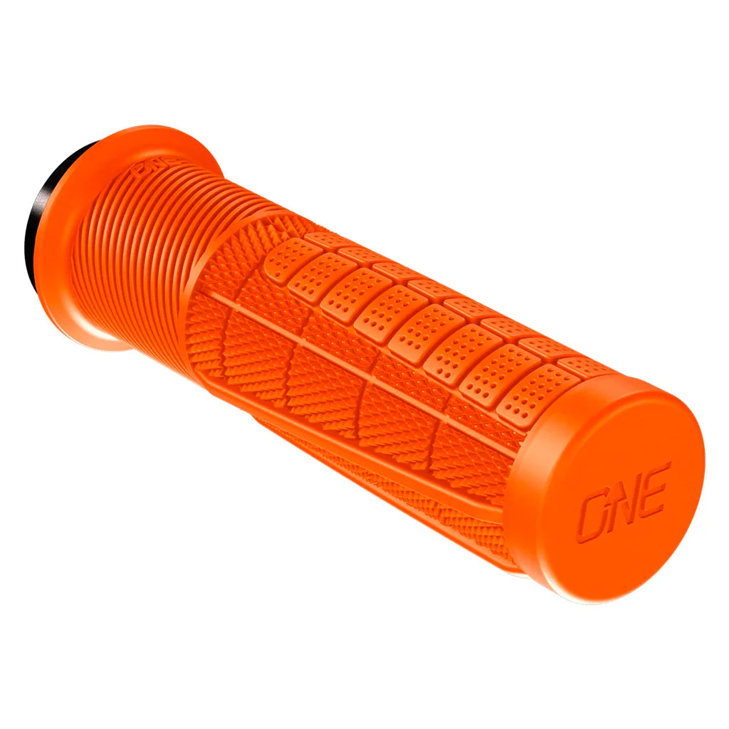 folding mountain bike grips-OneUp Thick Lock-On MTB Grips - Orange