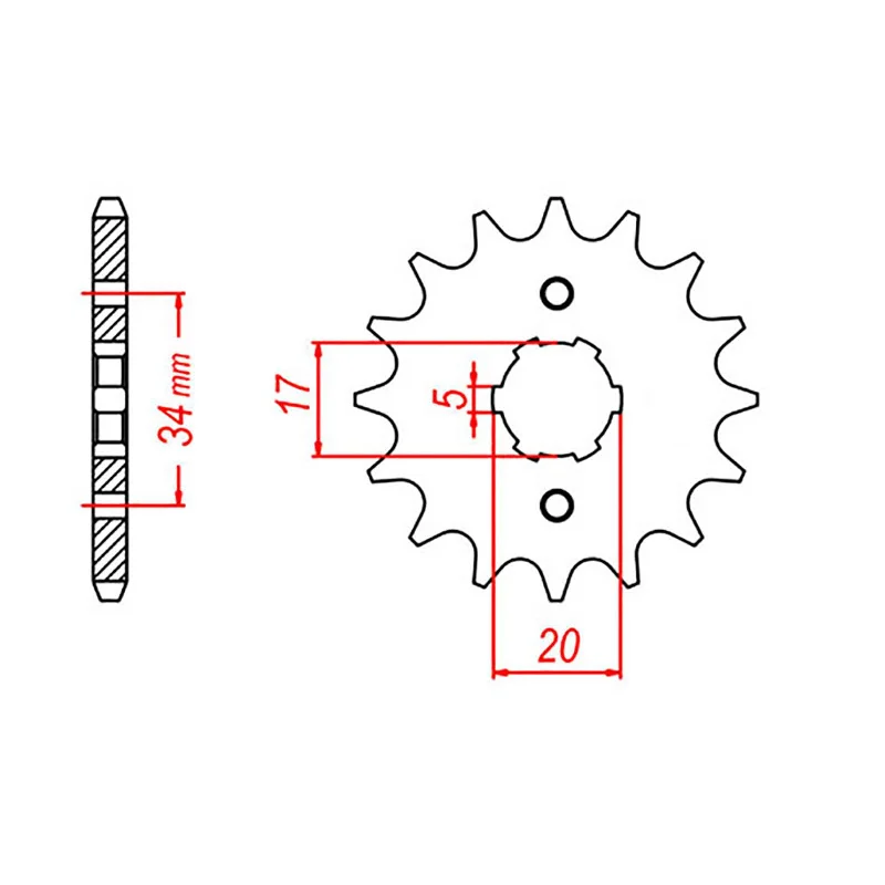 MTX 1264 Steel Front Sprocket #428 (14T) (10-264-14)