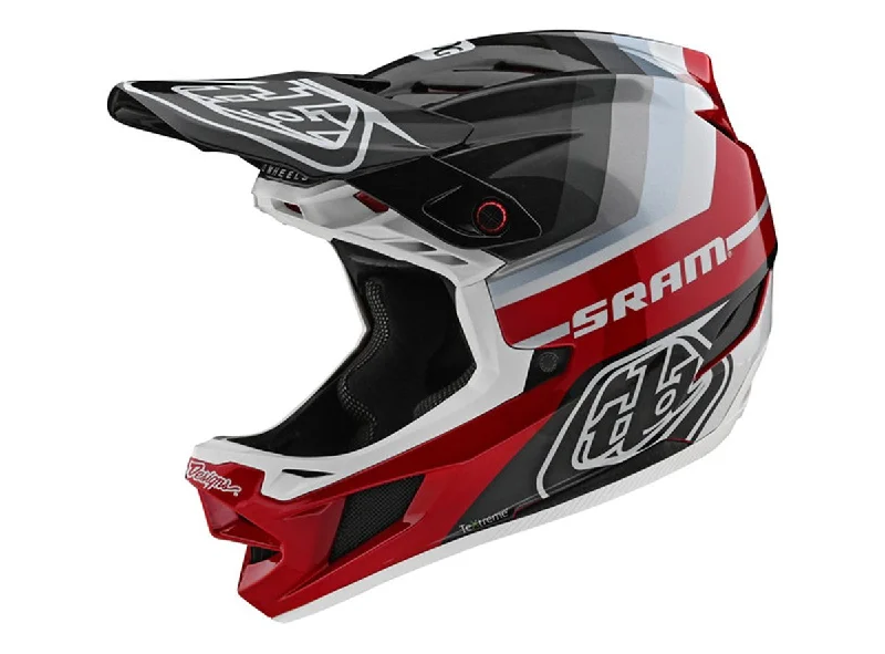 Bicycle helmet 3D printed-Troy Lee Designs D4 Carbon Full Face Helmet - Mirage - SRAM Red-Black - 2020