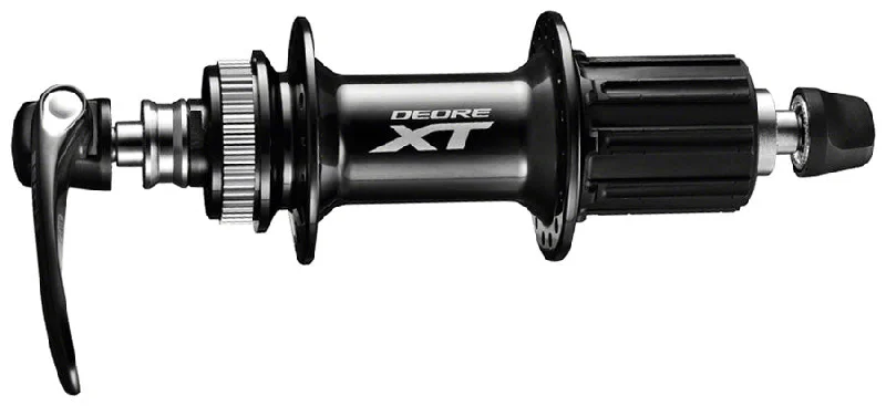 Cruiser bike rear light-Shimano XT FH-M8000 Rear Hub - QR x 135mm Center-Lock HG 11 MTN Black 32H