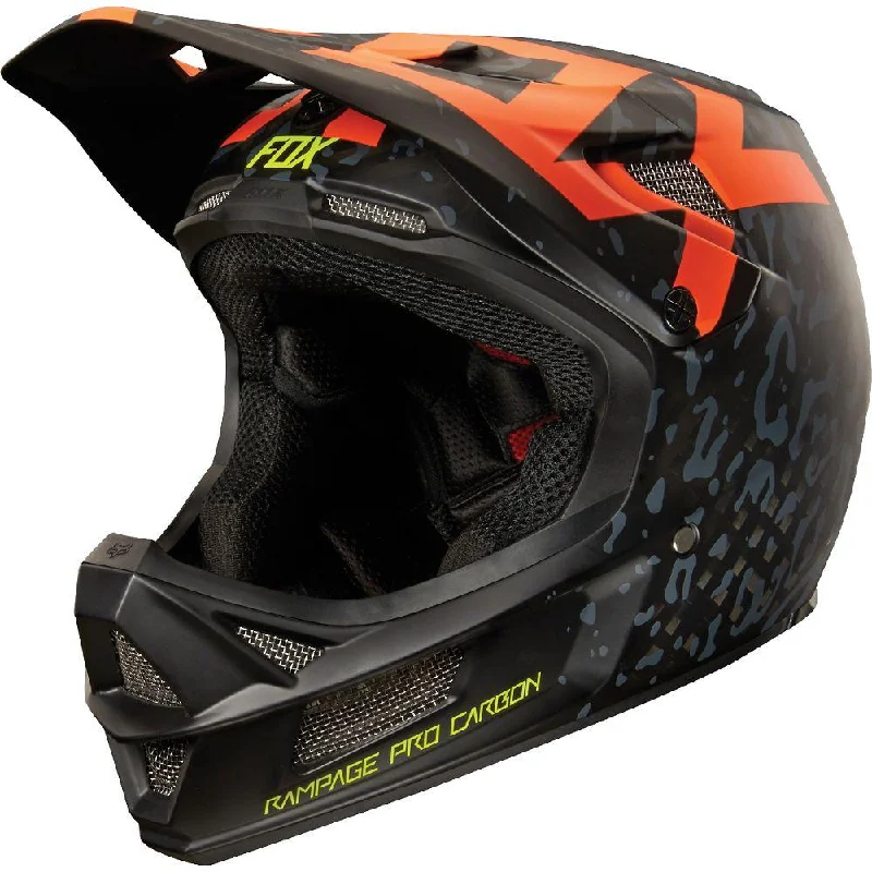 Bicycle helmet foam padding-Fox Racing Rampage Pro Carbon MIPS Full Face Helmet - Cauz Orange