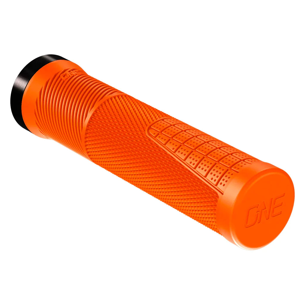 high-performance road bike grips-OneUp Thin Lock-On MTB Grips - Orange