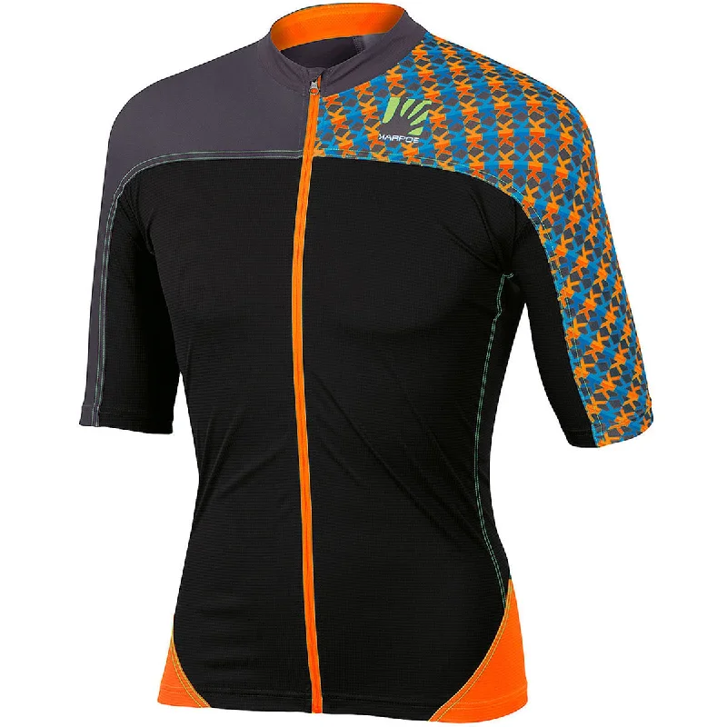 cycling clothing with anti-odor tech-Maglia Karpos Teck Evo - Arancione nero