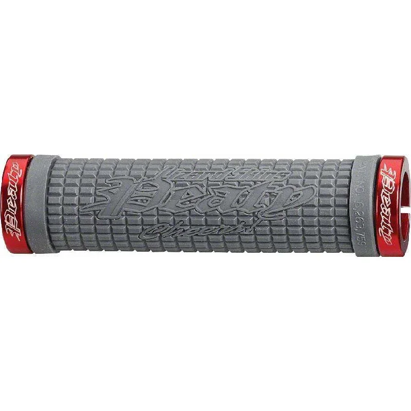 stylish road bike grips-Peaty Bike Handlebar Grips - Graphite/Red, Lock-On