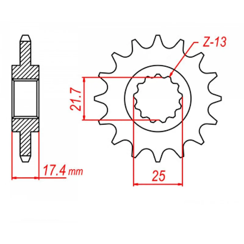 MTX 1299 Steel Front Sprocket #520 (14T) (10-KVO-14)